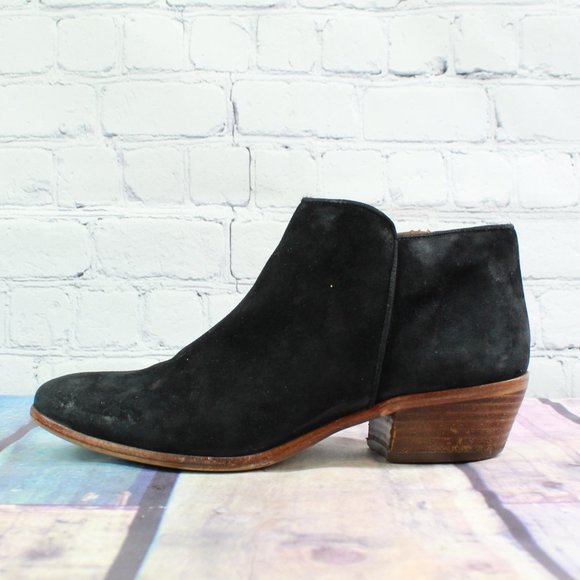 Sam Edelman Shoes - Sam Edelman Petty Black Suede Side Zip Booties Size 8.5 M